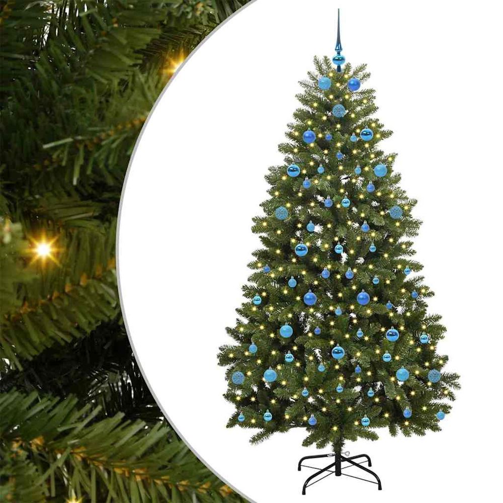 Sapin de noël artificiel 210 cm 300 led blanc chaud vert