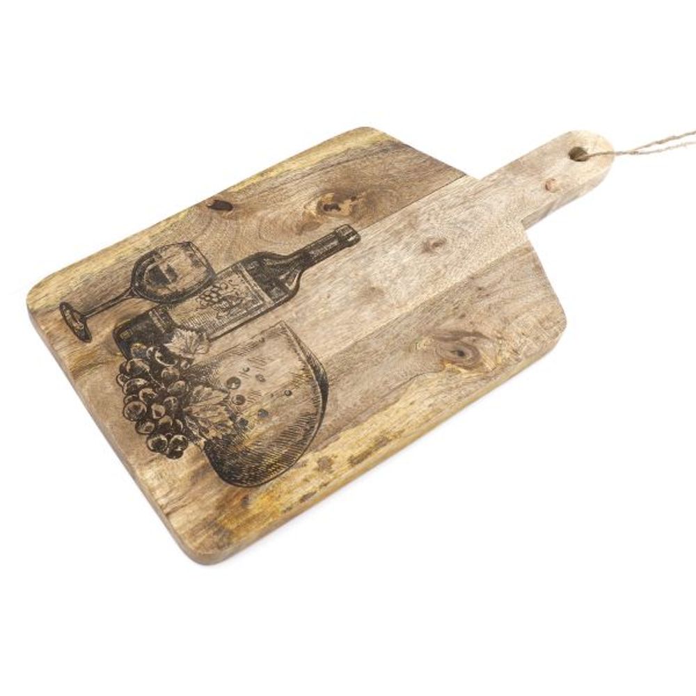 Planche à découper en bois vins et fromages