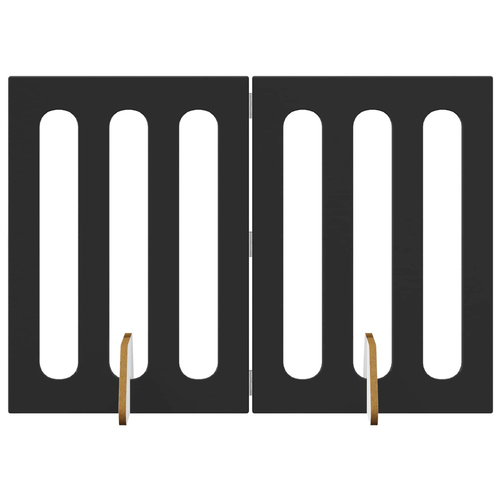 Clôture pliable pour animaux 2 pcs chêne noir bois d’ingénierie