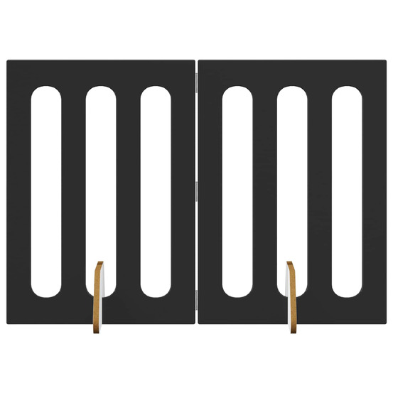 Clôture pliable pour animaux 2 pcs chêne noir bois d’ingénierie