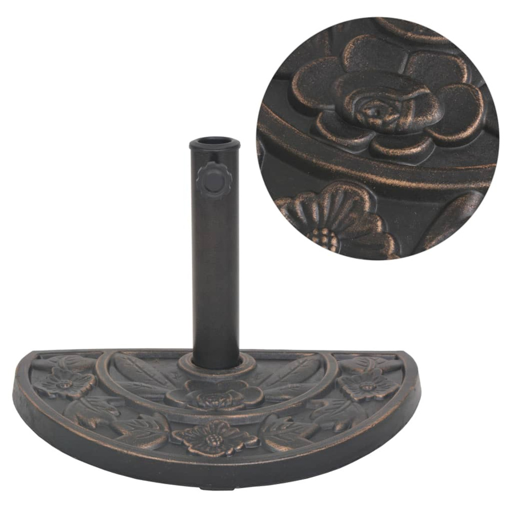 Socle de parasol en résine demi-cercle bronze 9 kg