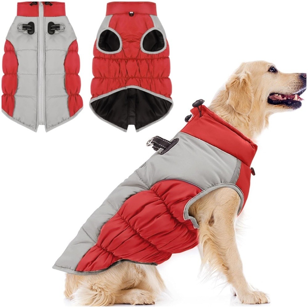 Manteau chaud pour chien d'hiver avec anneau en d fonctionnel