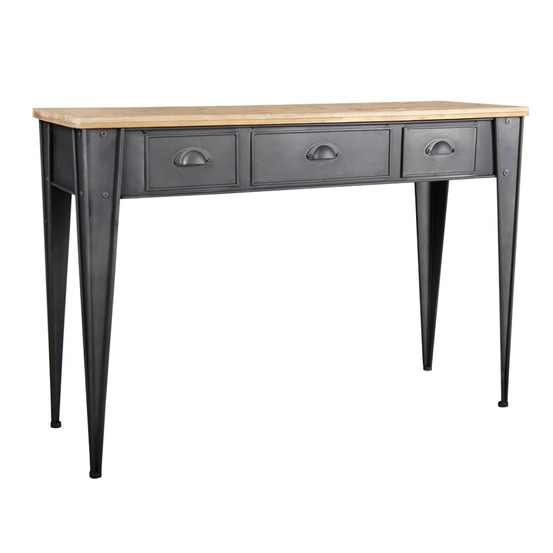 Console en métal et sapin