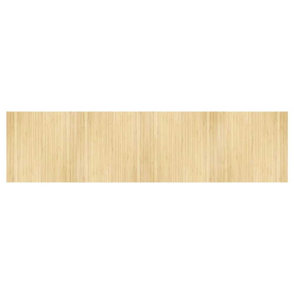 Tapis rectangulaire naturel clair 100x400 cm bambou
