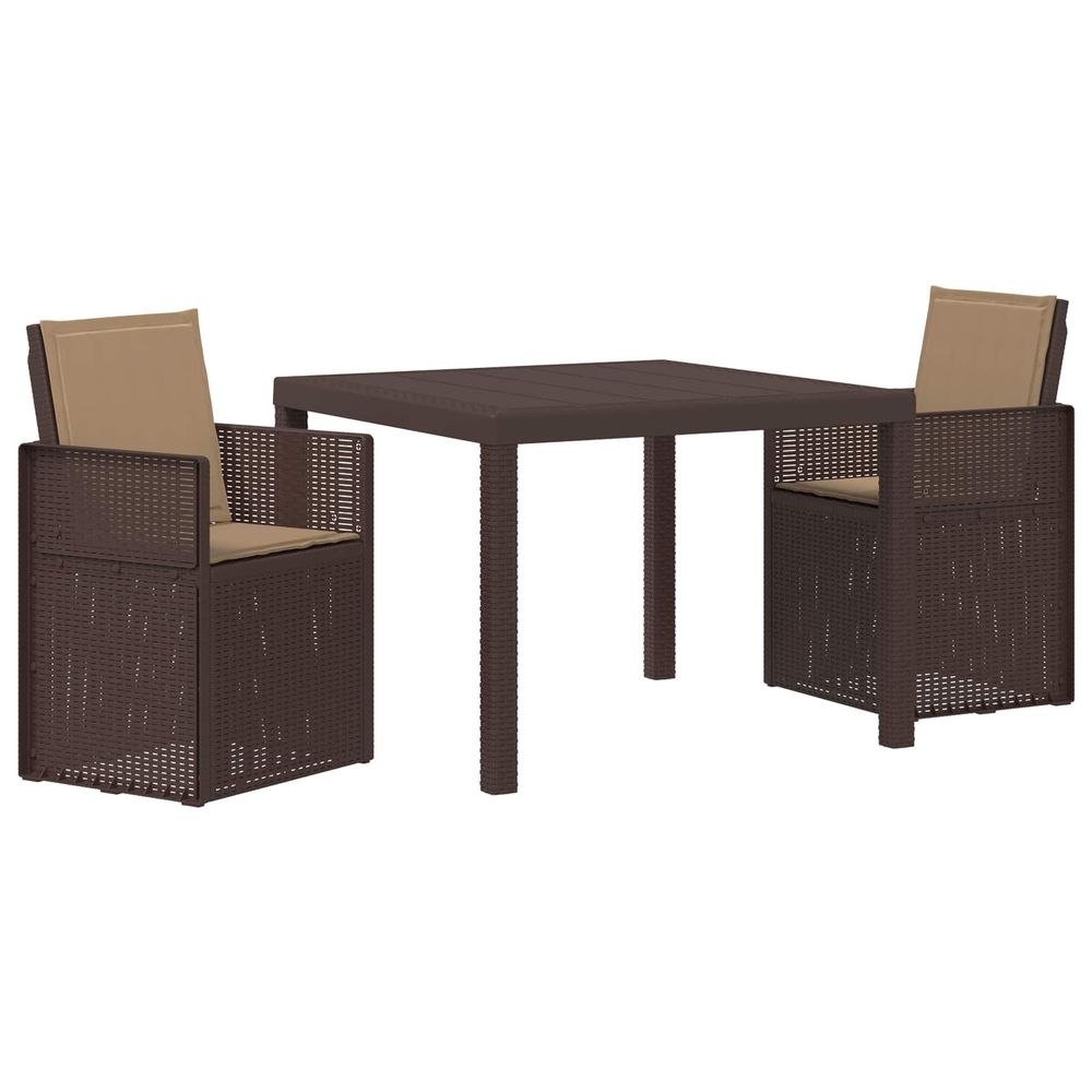 Ensemble de salle à manger pour jardin 3 pc marron et taupe pp
