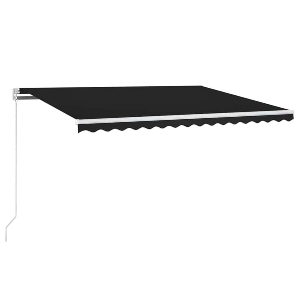Auvent manuel rétractable avec led 400x350 cm anthracite
