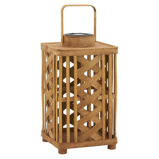 Lanterne solaire en bois de sapin