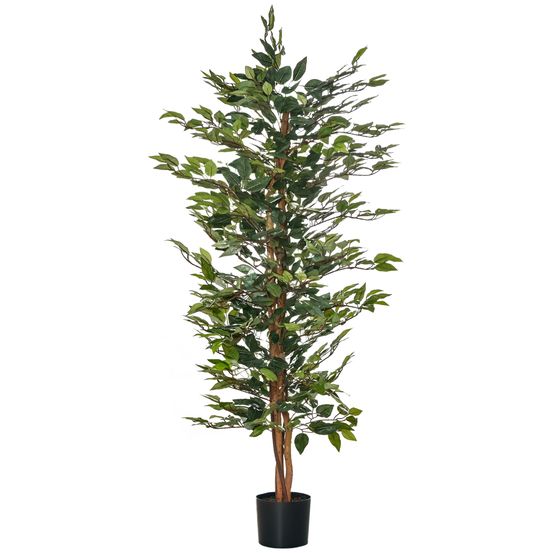 Ficus artificiel en pot plastique intérieur extérieur sans entretien déco 150cm vert