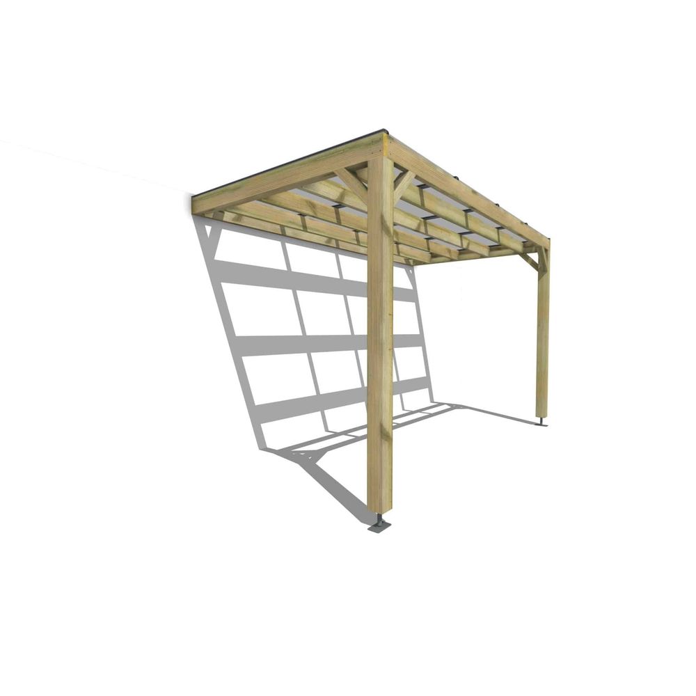 Pergola bois • 4m x 2m • adossée • sens largeur • couverture étanche transparente incluse • livraison comprise
