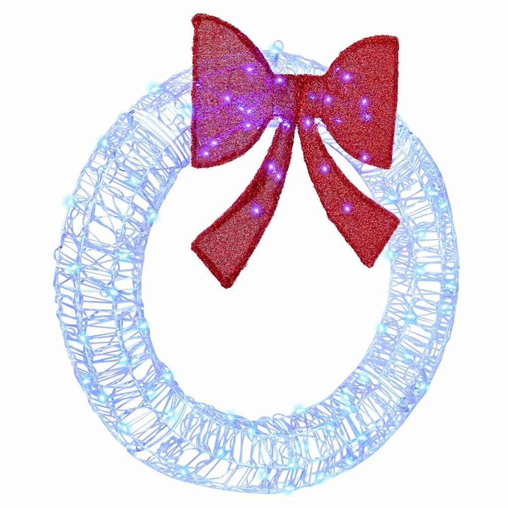 Couronne avec 80 led bleu 92 x 9.5 x 92 cm acrylique