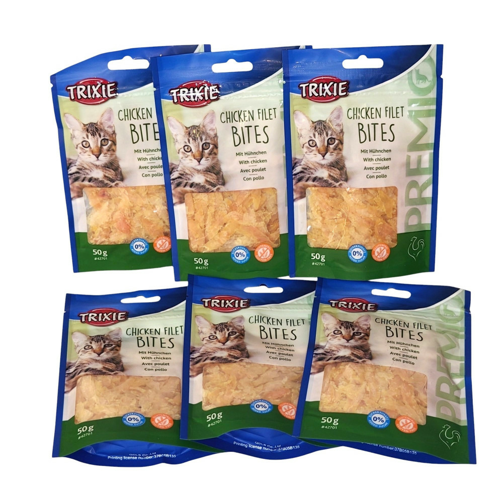 Friandises filet de poulet 6 sachets de 50 g soit 300 g pour chat