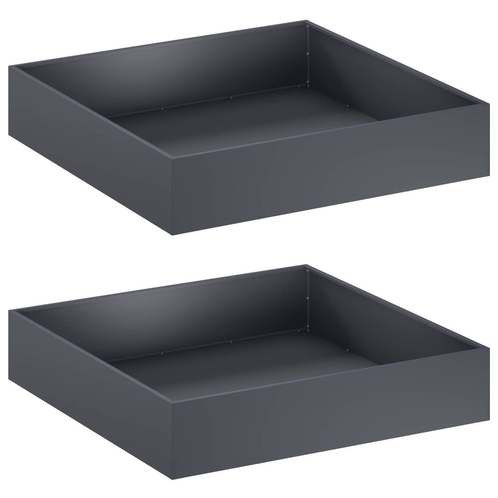 Cache-pot de jardin 2 pc anthracite 80 x 80 x 20 cm