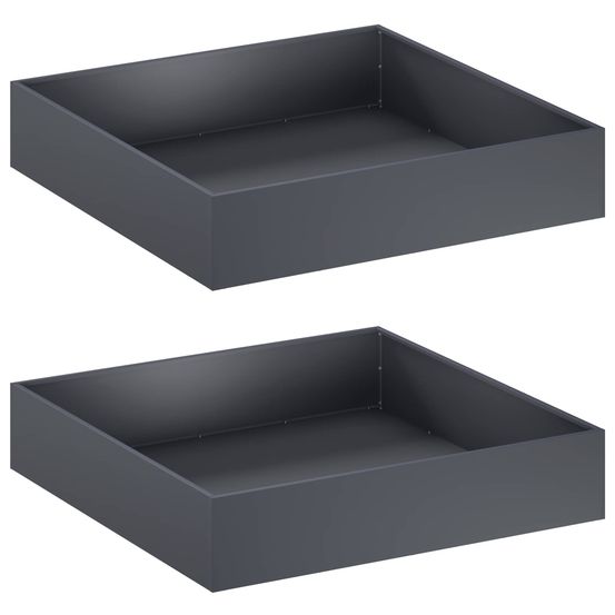 Cache-pot de jardin 2 pc anthracite 80 x 80 x 20 cm