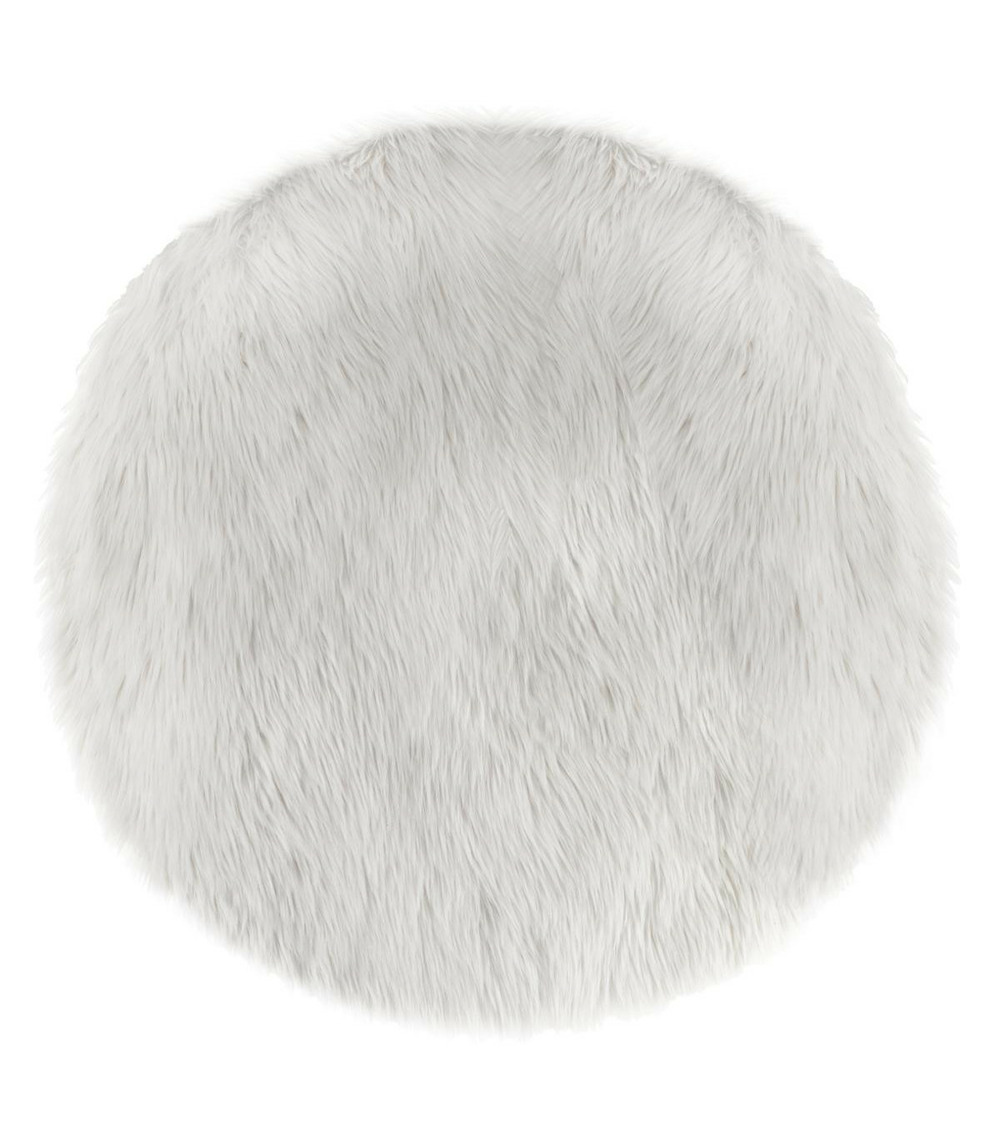 Tapis enfant fourrure blanche d 90 cm