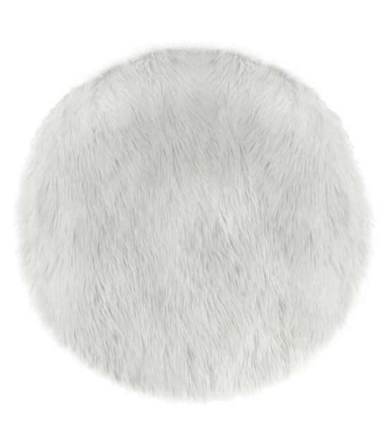 Tapis enfant fourrure blanche d 90 cm