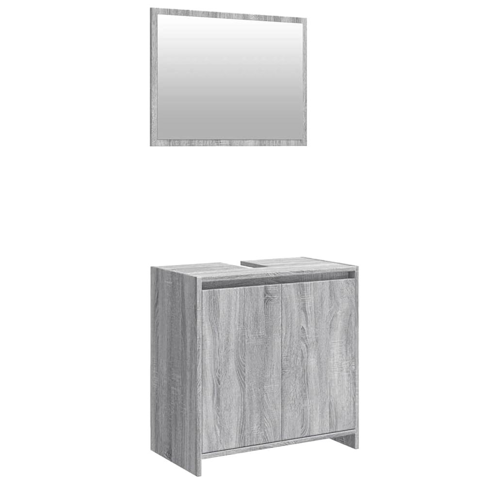 Ensemble de meubles de salle de bain 2 pcs sonoma gris