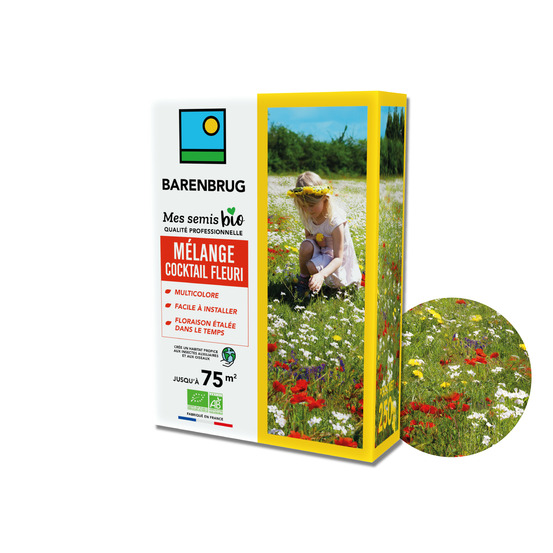 Barenrbrug - mélange cocktail fleuri - multicolore - facile à installer - floraison étalée - habitat propice aux insectes & oiseaux