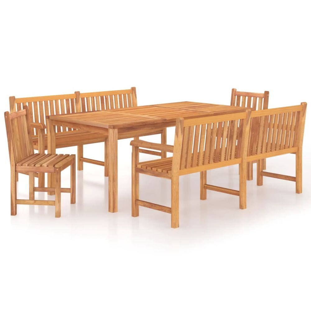 Ensemble à manger de jardin 5pcs bois de teck massif