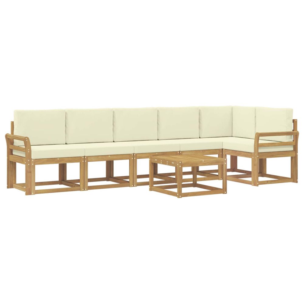 Ensemble de canapés d'extérieur 7 pc blanc et crème polyester