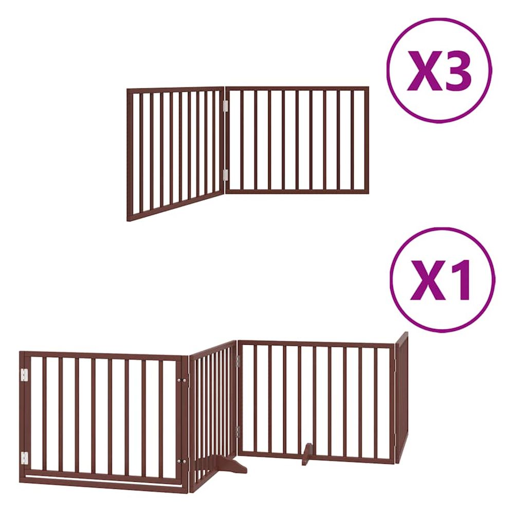 Barrière pour chien porte pliable 10 panneaux bois de peuplier