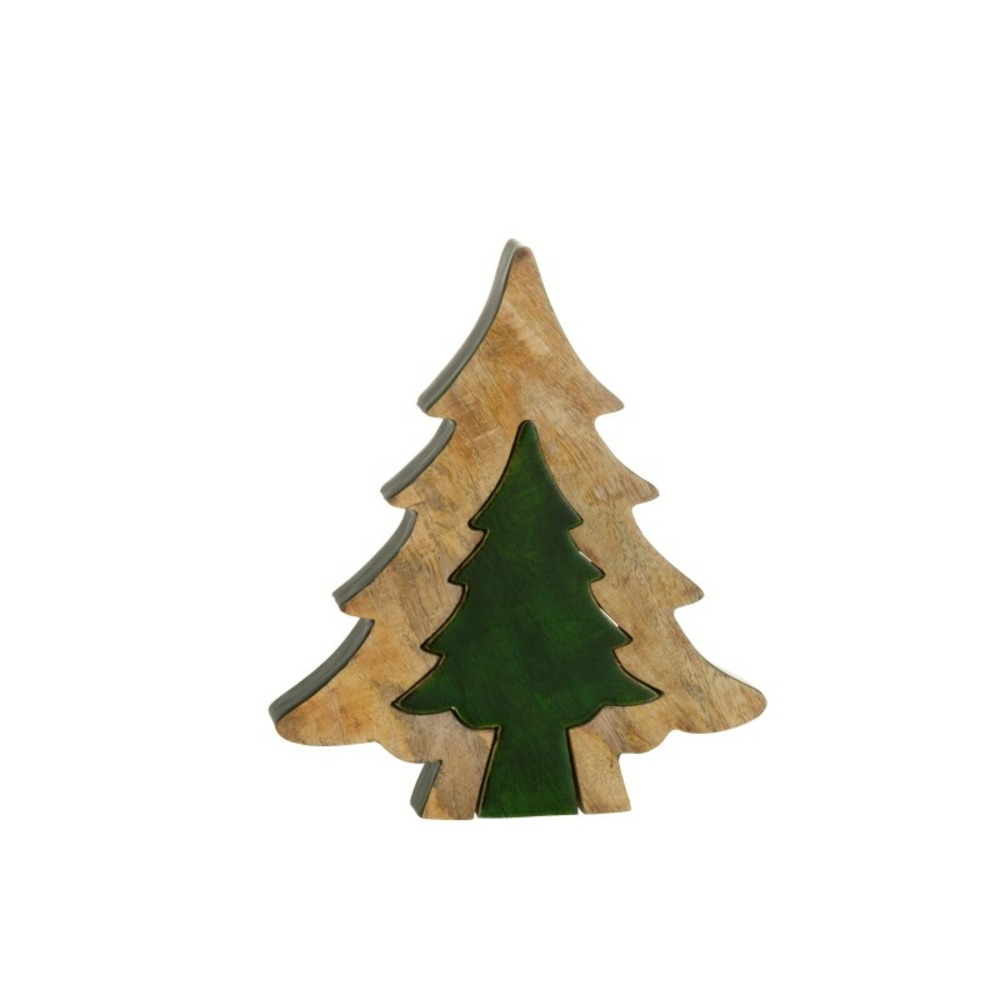 Sapin de noël puzzle en bois vert 30x26x3,5cm h3.5