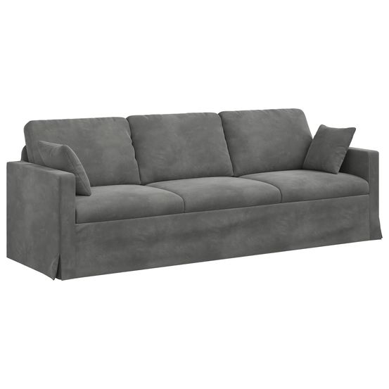 Canapé gris foncé 228 x 78 x 80 cm velours