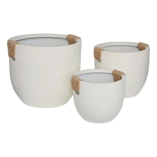 Lot de 3 pots en magnésie