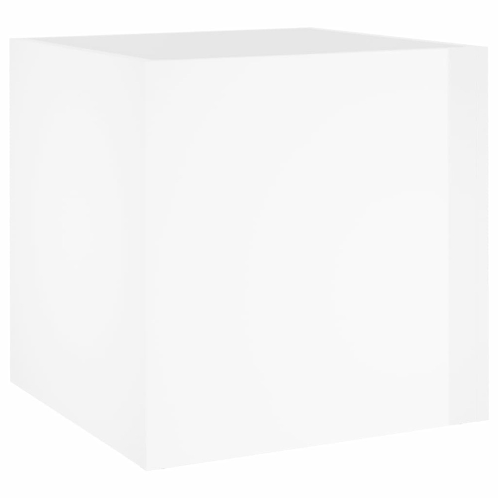 Jardinière bac lit surélevé plantes fleurs terrasse jardin brillant 40 x 40 x 40 cm bois d'ingénierie blanc