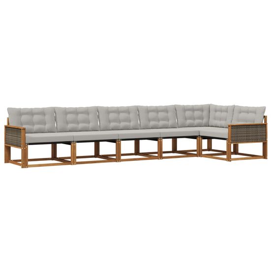 Ensemble de canapés d'extérieur 6 pc naturel et gris clair