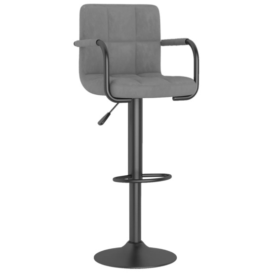 Tabouret de bar gris clair velours