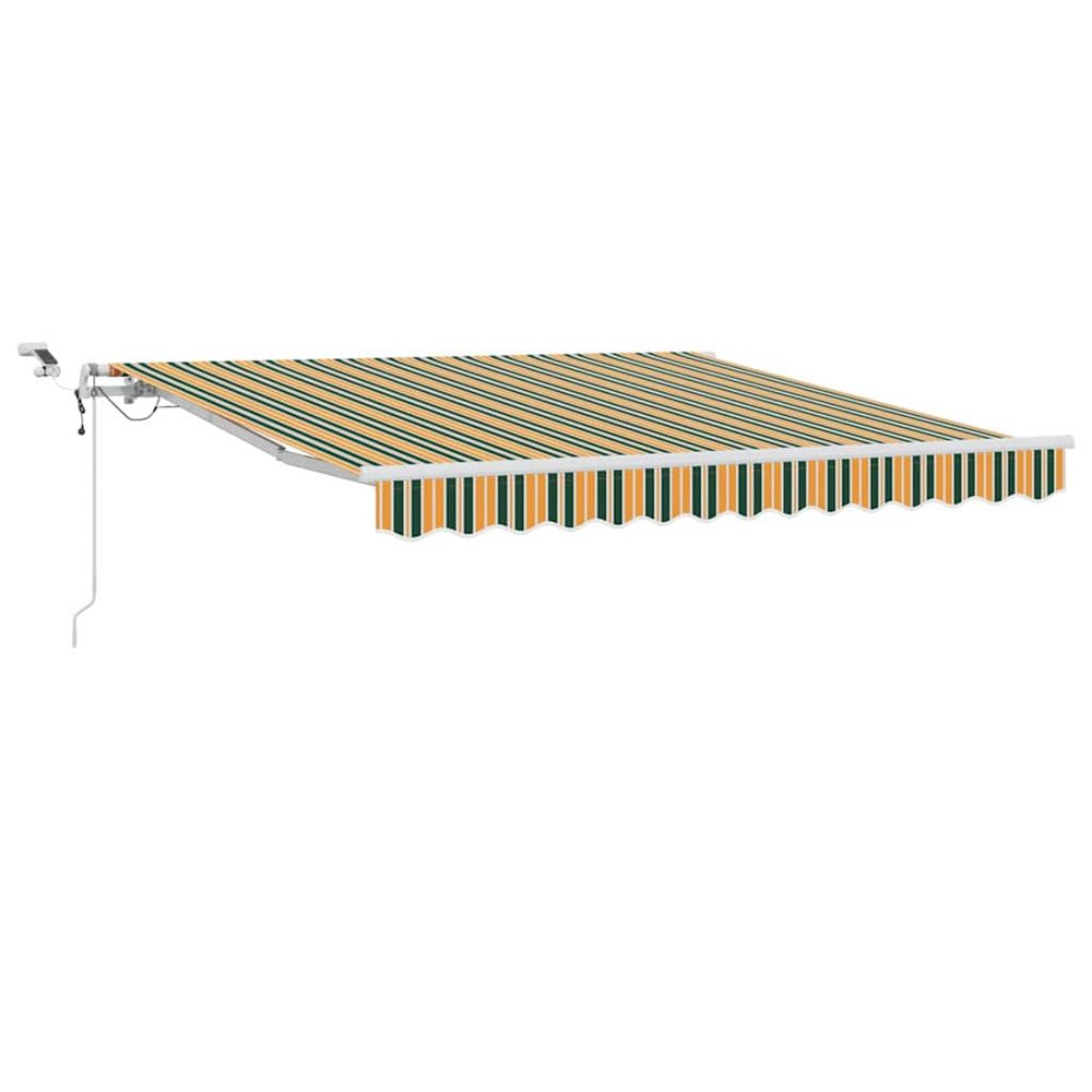Auvent rétractable vert et jaune 300 x 250 cm polyester