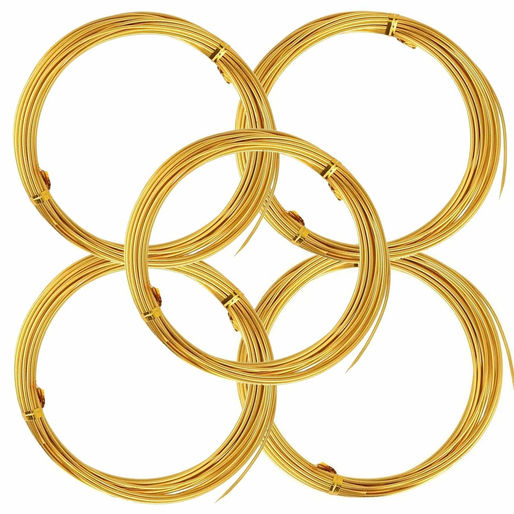 5 fils en aluminium 5 m x 1,5 mm - doré