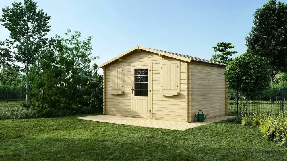 Abri de jardin en bois - 12m2 - 4x3m - ep. 28mm - couleur: naturel - dom137 - altanka