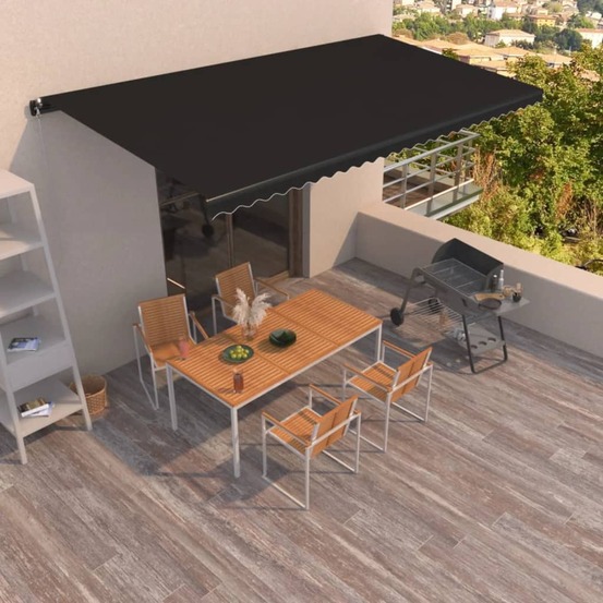 Auvent manuel rétractable 600x350 cm anthracite