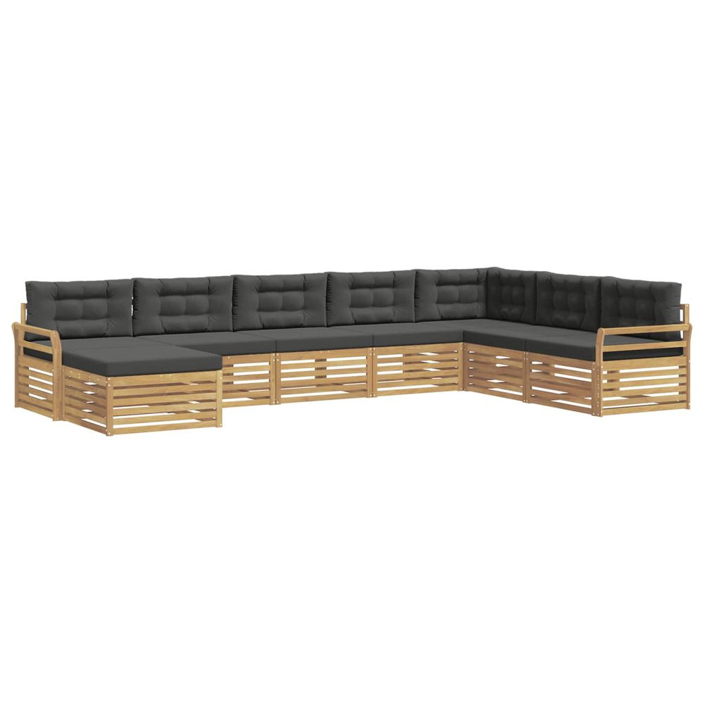 Ensemble de canapés d'extérieur 8 pc blanc et anthracite