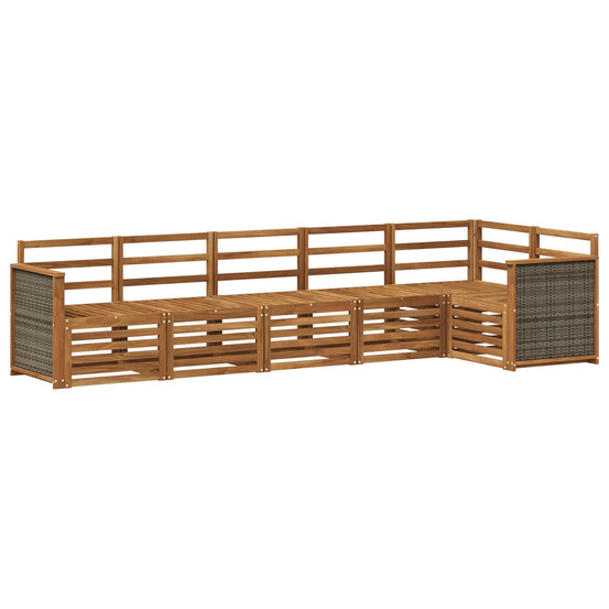 Ensemble de canapé d'angle 5 pcs naturel bois d'acacia massif