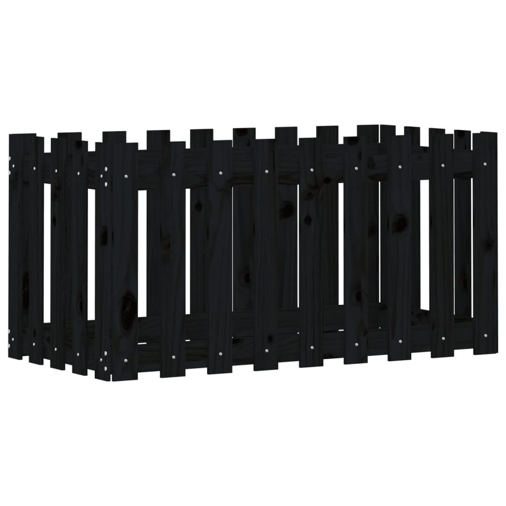 Lit surélevé de jardin design de clôture 100x50x50cm pin massif