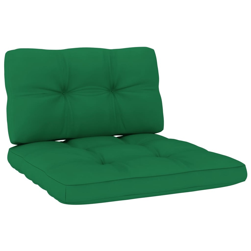 Coussins de palette lot de 2 vert tissu