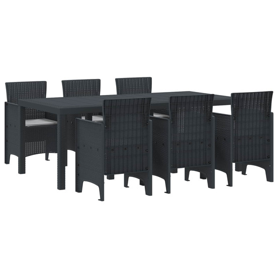Ensemble de salle à manger pour jardin 7 pcs anthracite