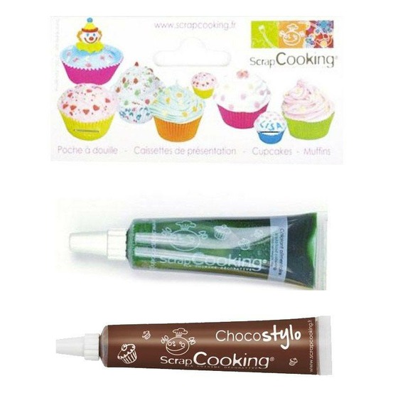 Stylo chocolat + colorant alimentaire liquide tube vert