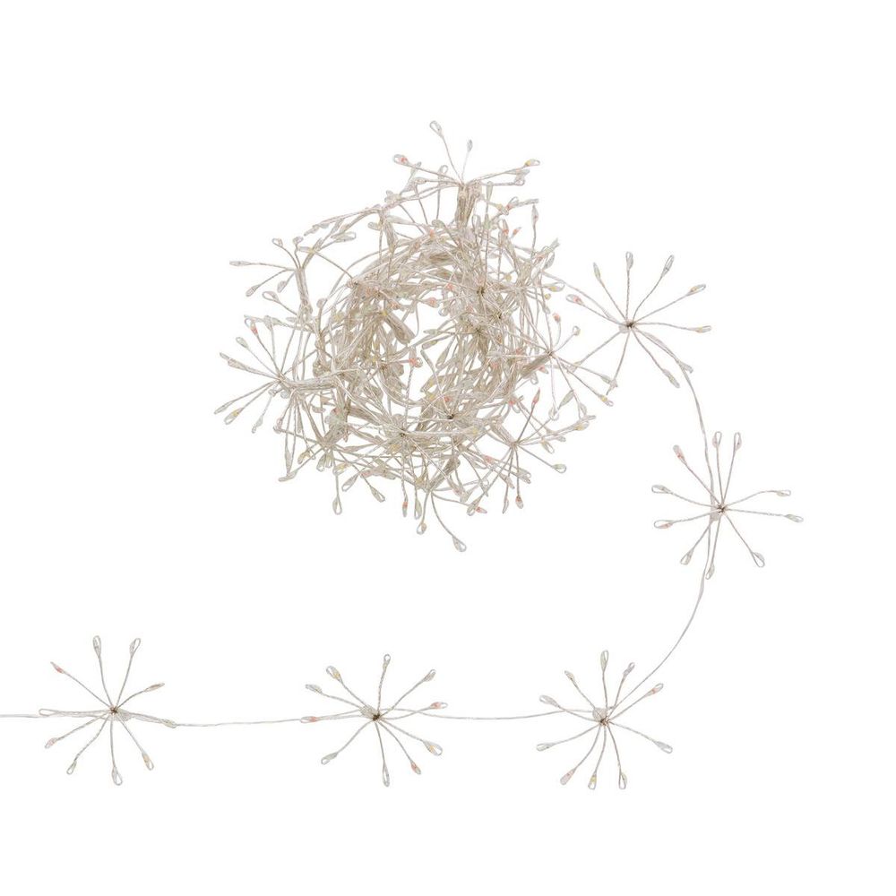 Guirlande lumineuse à pompons d'intérieur 4 m 400 led multicolore fil cuivre à piles