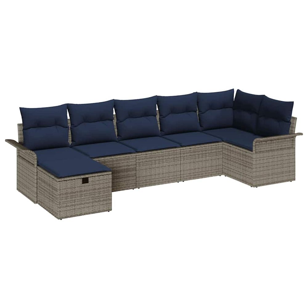 Ensemble de canapé de jardin 7 pc poly rotin