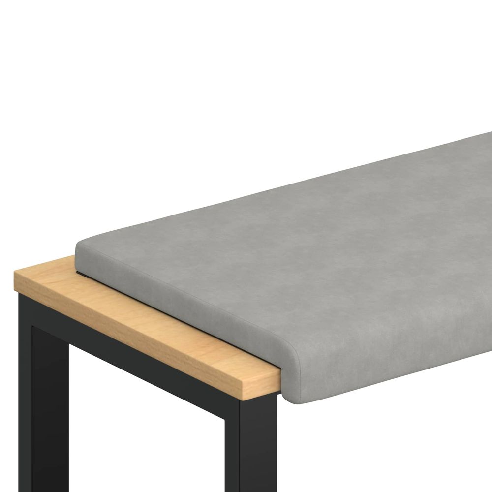 Coussin de banc microfibre gris clair profondeur 35 cm