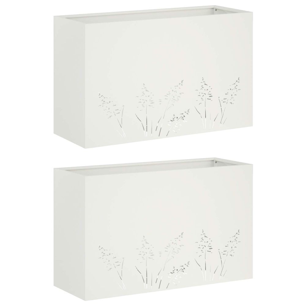 Cache-pot de jardin 2 pc blanc 80 x 30 x 49 cm