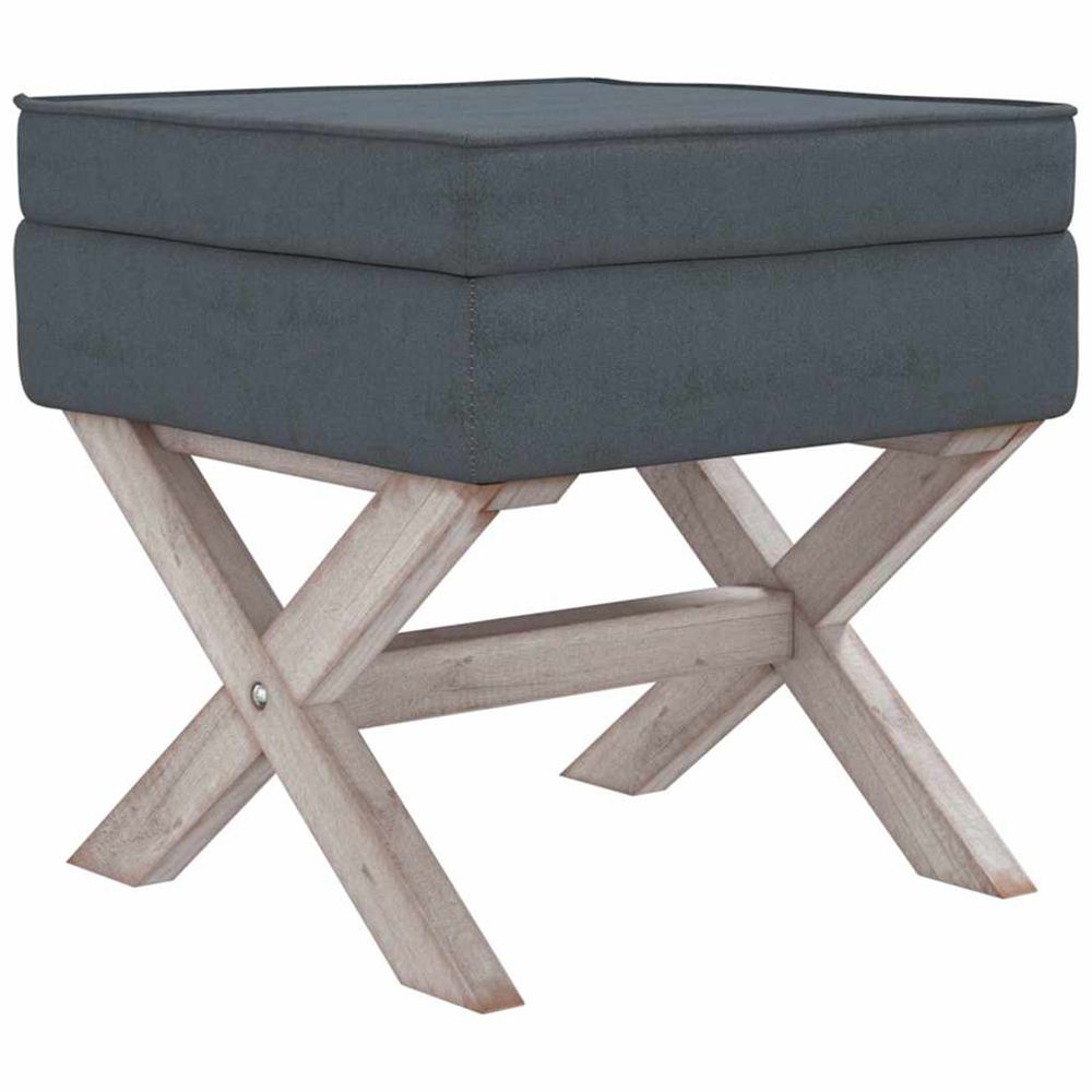 Tabouret de rangement gris foncé 45x45x49 cm velours