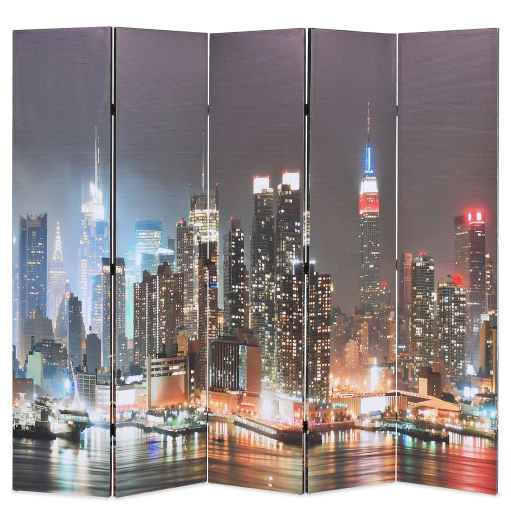 Cloison de séparation pliable 200x170 cm new york la nuit