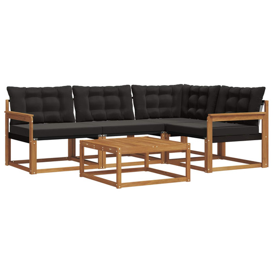 Ensemble de canapés d'extérieur 5 pcs naturel et noir