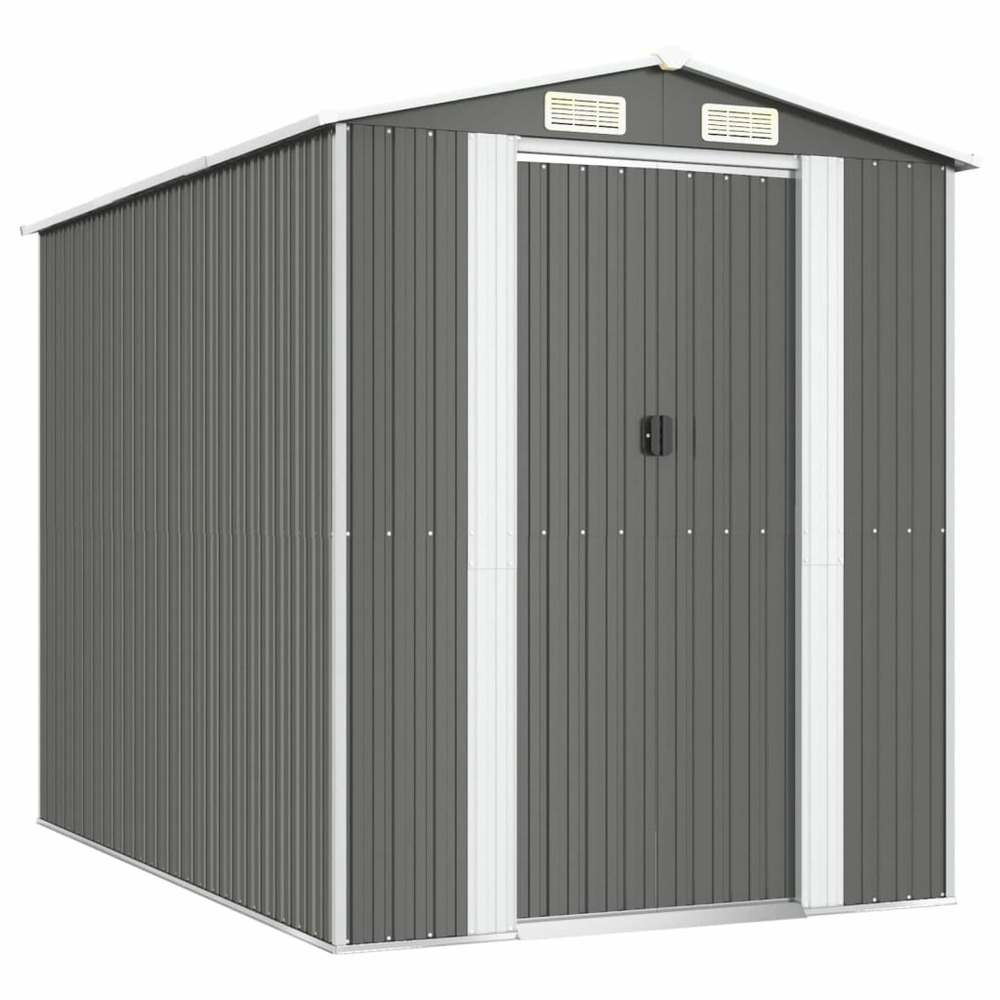 Abri de jardin cabane cabanon maison de stockage remise extérieur hangar outils robuste clair 192 x 274 x 223 cm acier galvan