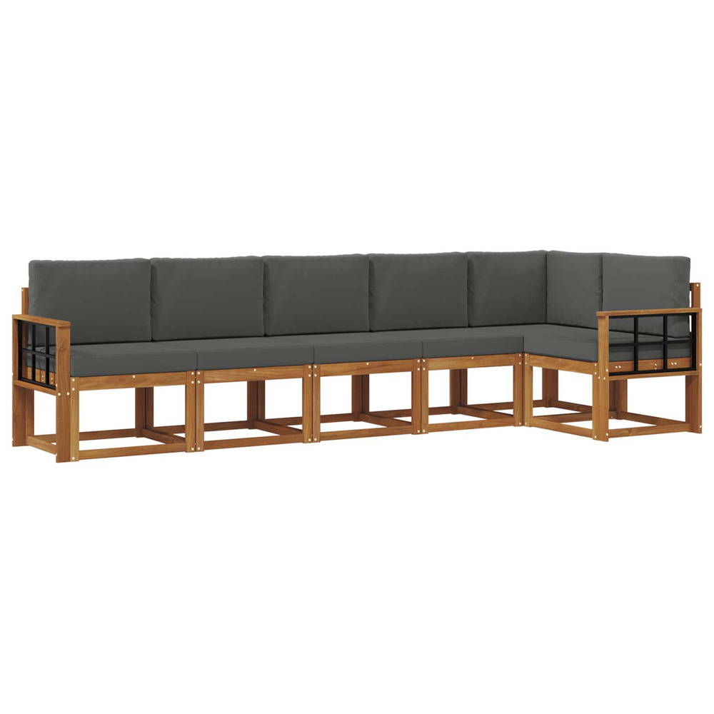 Ensemble de canapés d'extérieur 6 pcs naturel et anthracite