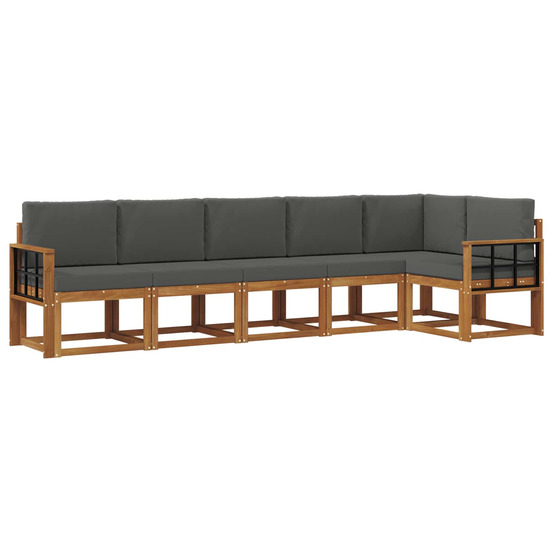 Ensemble de canapés d'extérieur 6 pcs naturel et anthracite